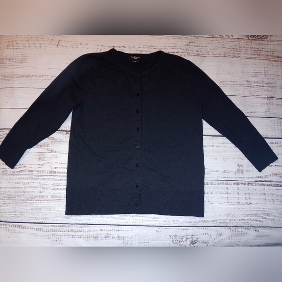 Black Button Up Cardigan - Picture 1 of 4